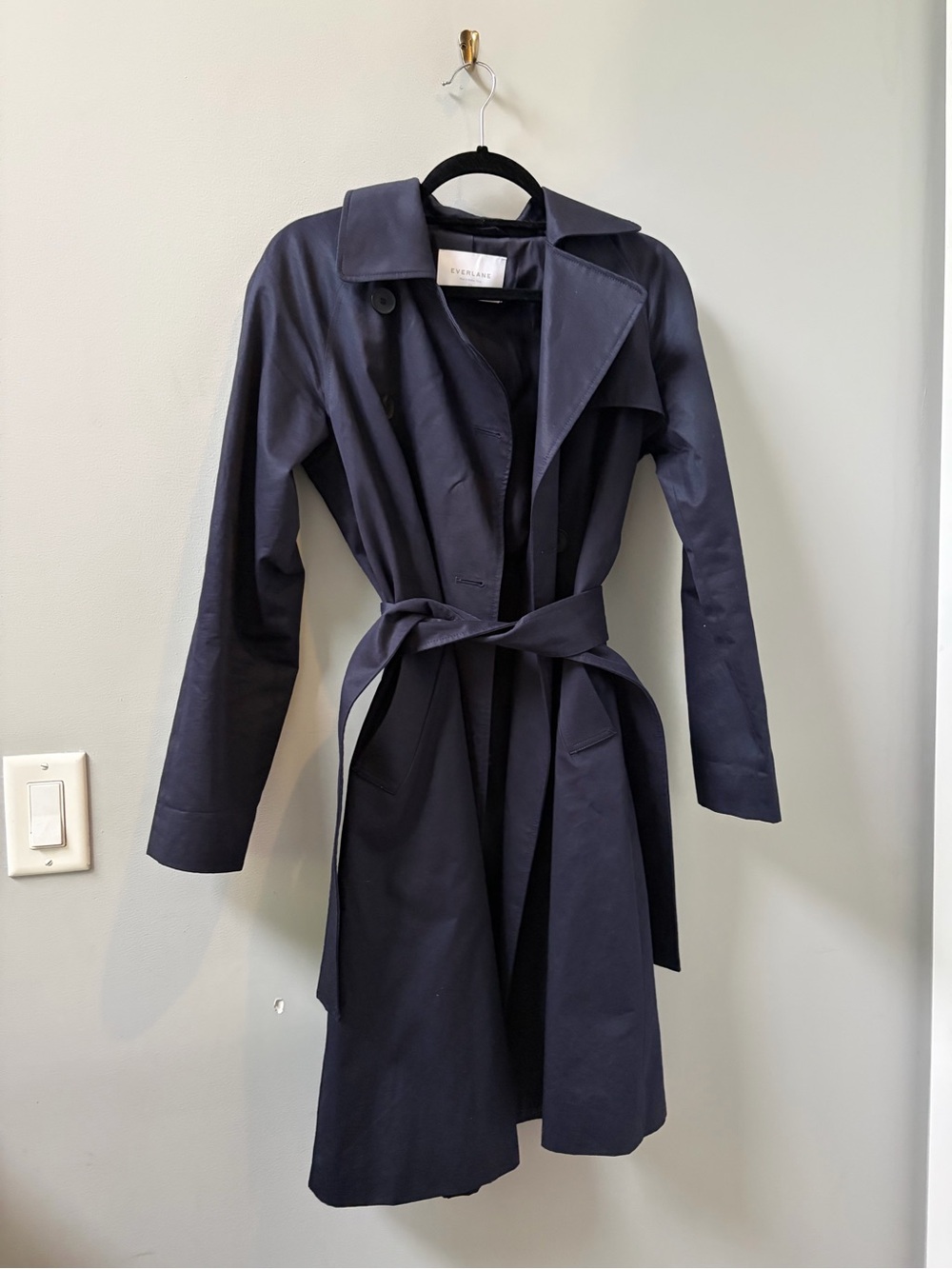 Navy Everlane trench